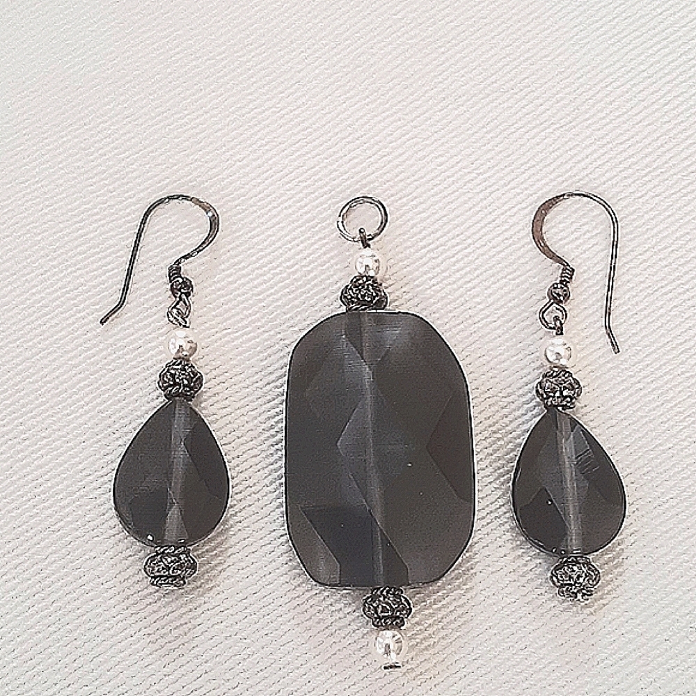 Necklace Charm and Earrings Set